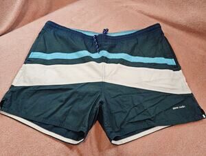 Pierre Cardin Color Block Swim Trunks Dark Blue White Size L